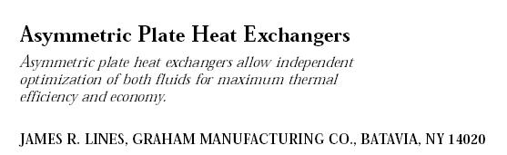Asymmetric Plate Heat Exchangers